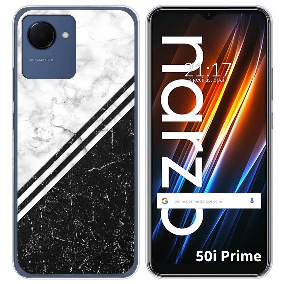 Funda Silicona para Realme Narzo 50i Prime diseño Mármol 01 Dibujos