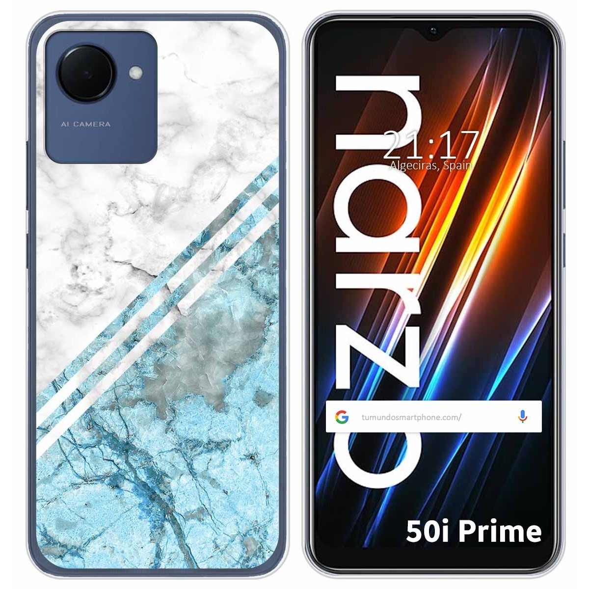 Funda Silicona para Realme Narzo 50i Prime diseño Mármol 02 Dibujos