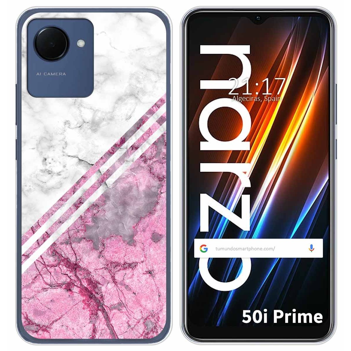Funda Silicona para Realme Narzo 50i Prime diseño Mármol 03 Dibujos