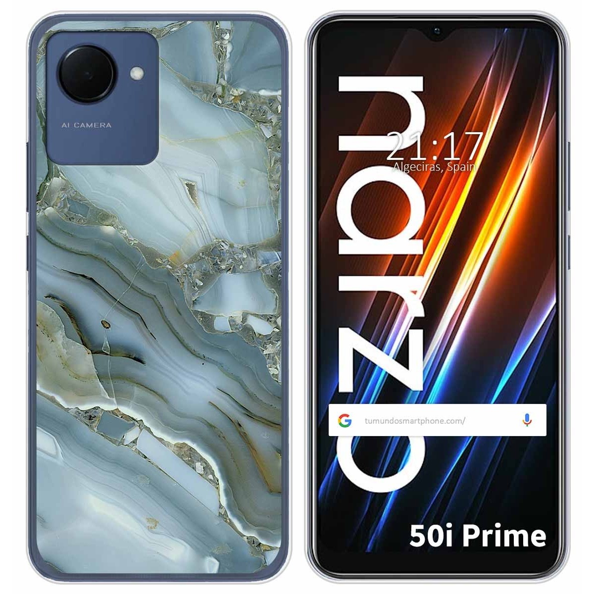 Funda Silicona para Realme Narzo 50i Prime diseño Mármol 09 Dibujos