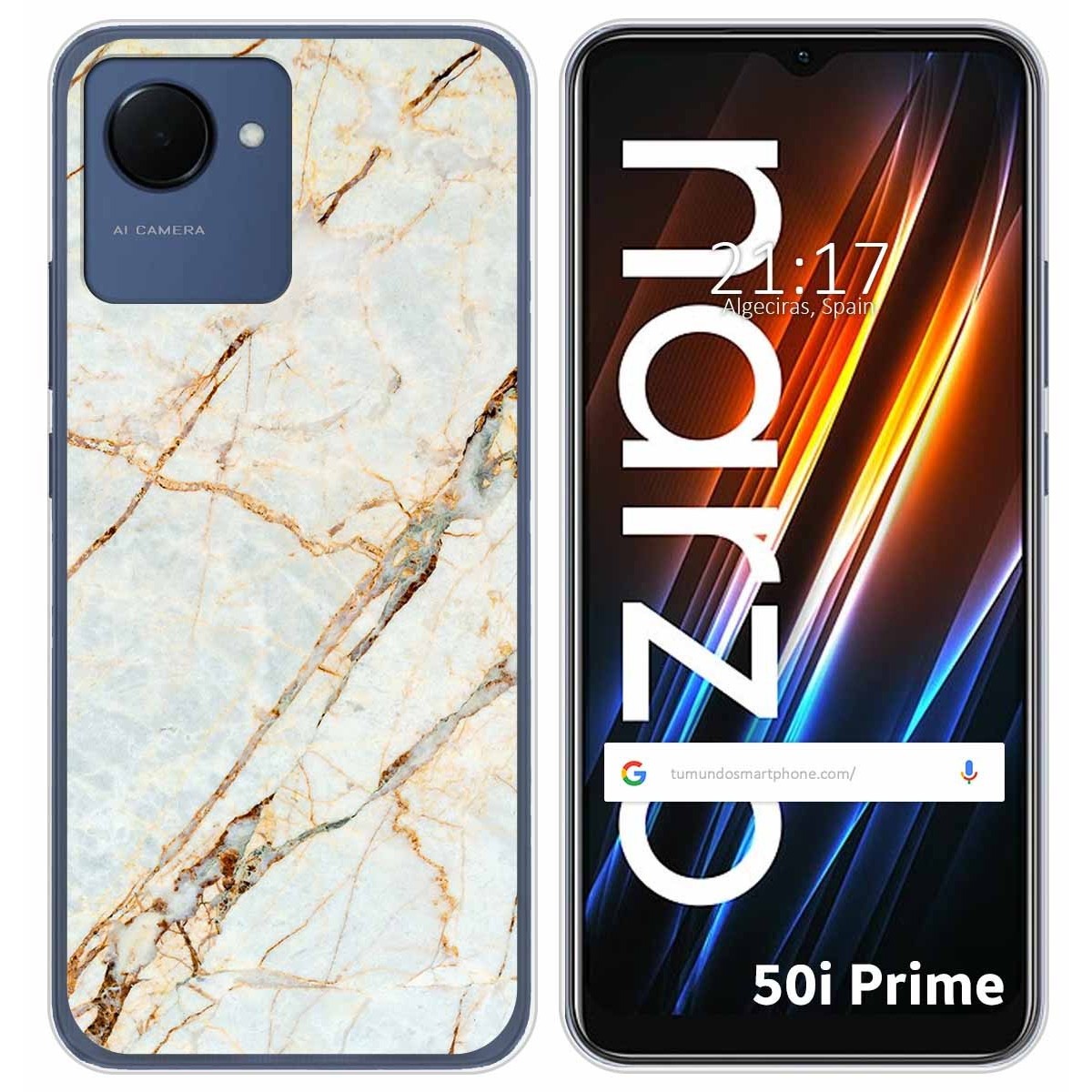 Funda Silicona para Realme Narzo 50i Prime diseño Mármol 13 Dibujos