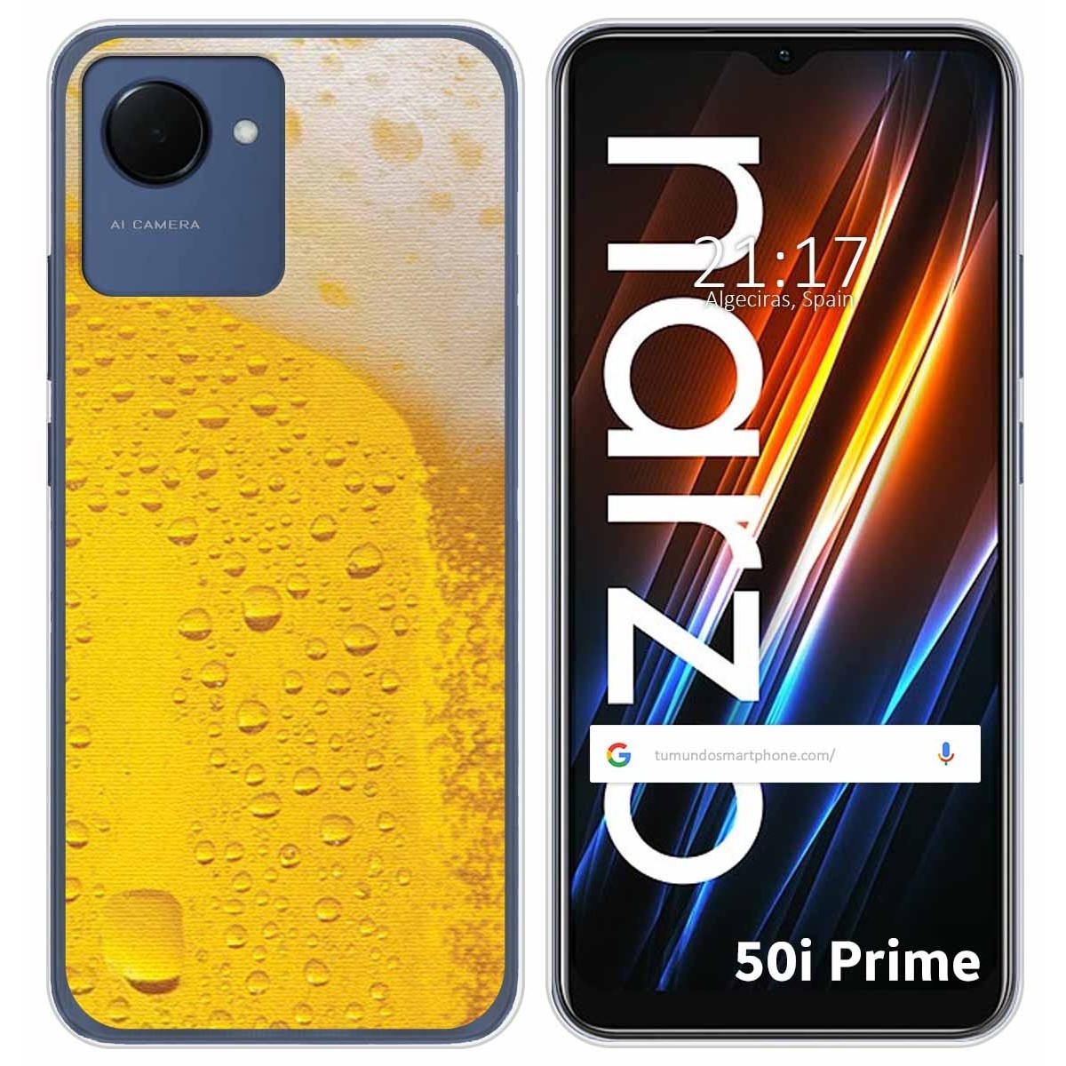 Funda Silicona para Realme Narzo 50i Prime diseño Cerveza Dibujos