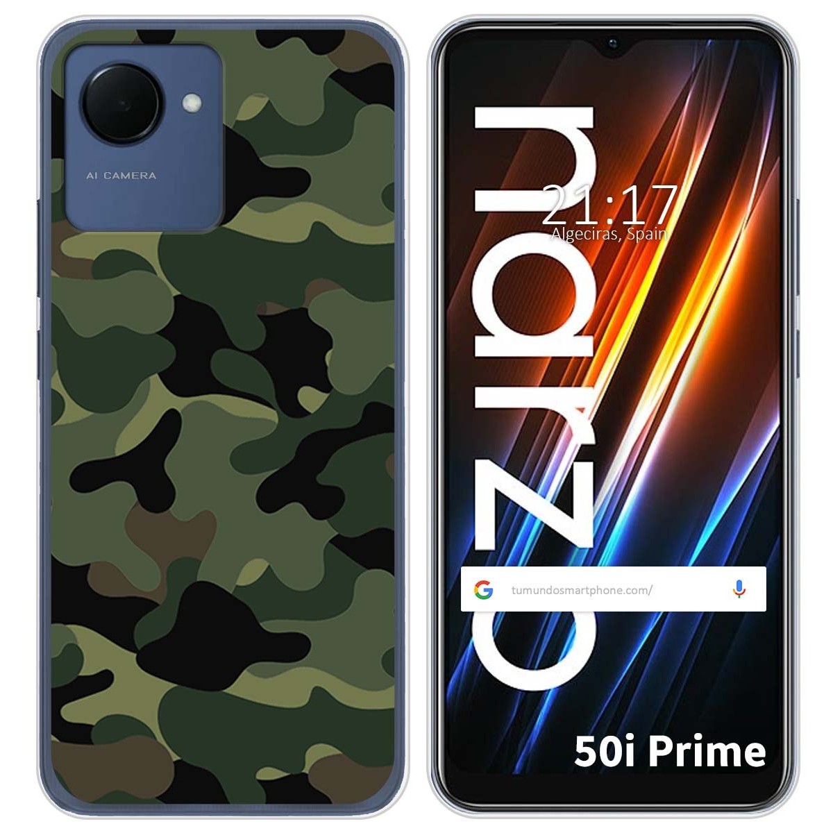 Funda Silicona para Realme Narzo 50i Prime diseño Camuflaje Dibujos