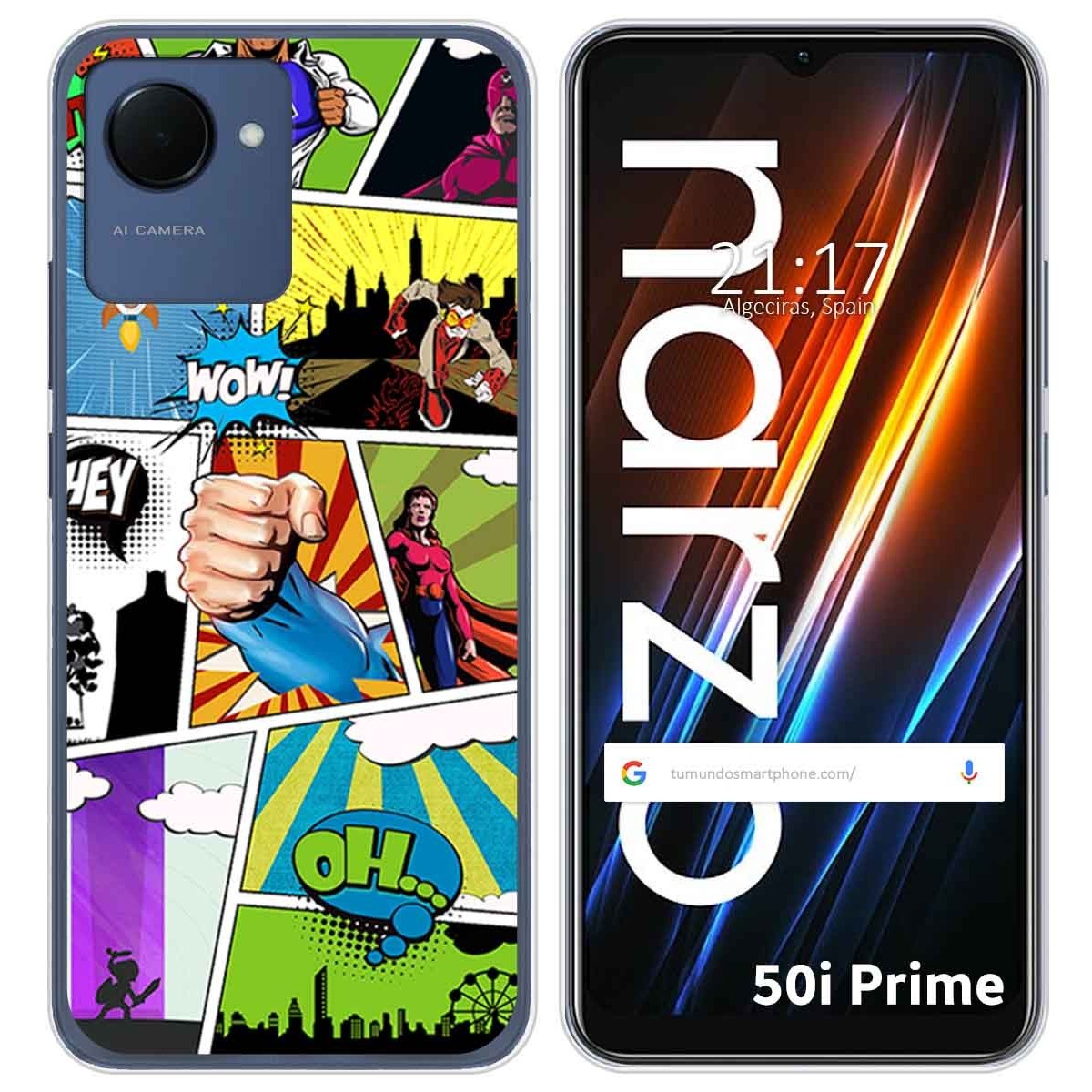 Funda Silicona para Realme Narzo 50i Prime diseño Comic Dibujos