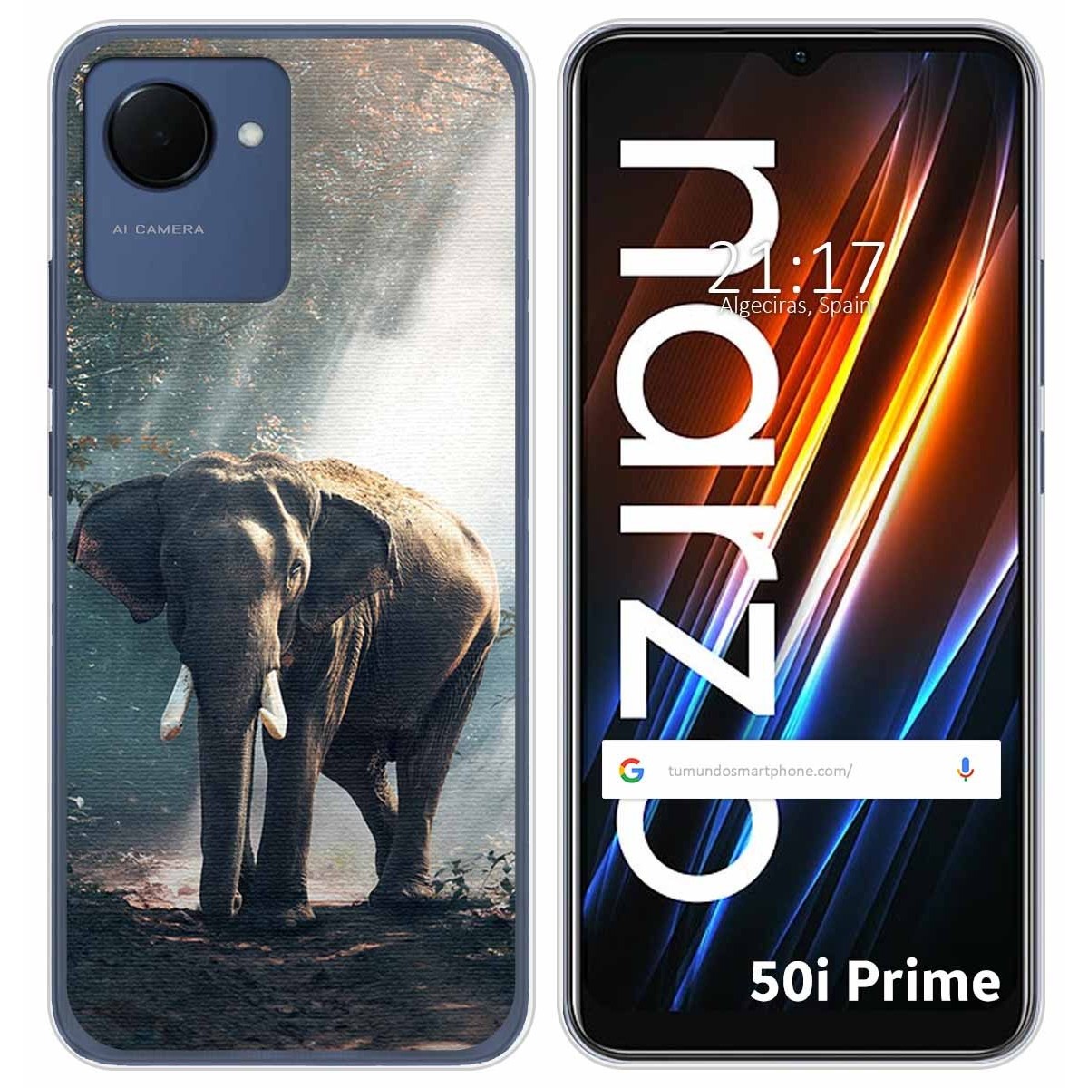 Funda Silicona para Realme Narzo 50i Prime diseño Elefante Dibujos