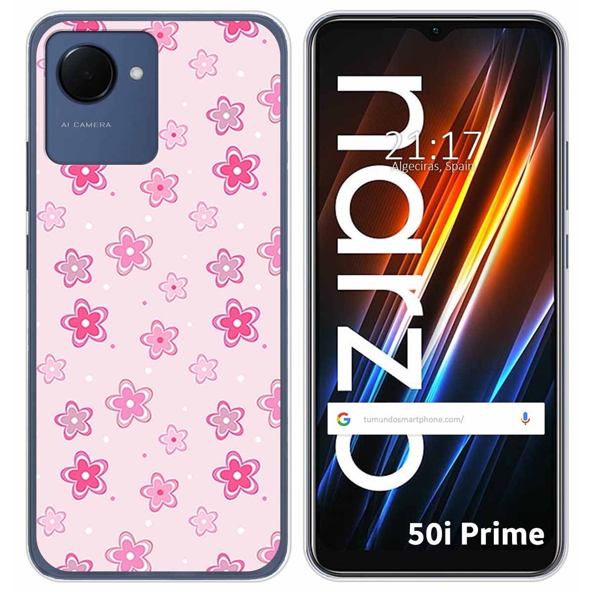 Funda Silicona para Realme Narzo 50i Prime diseño Flores Dibujos
