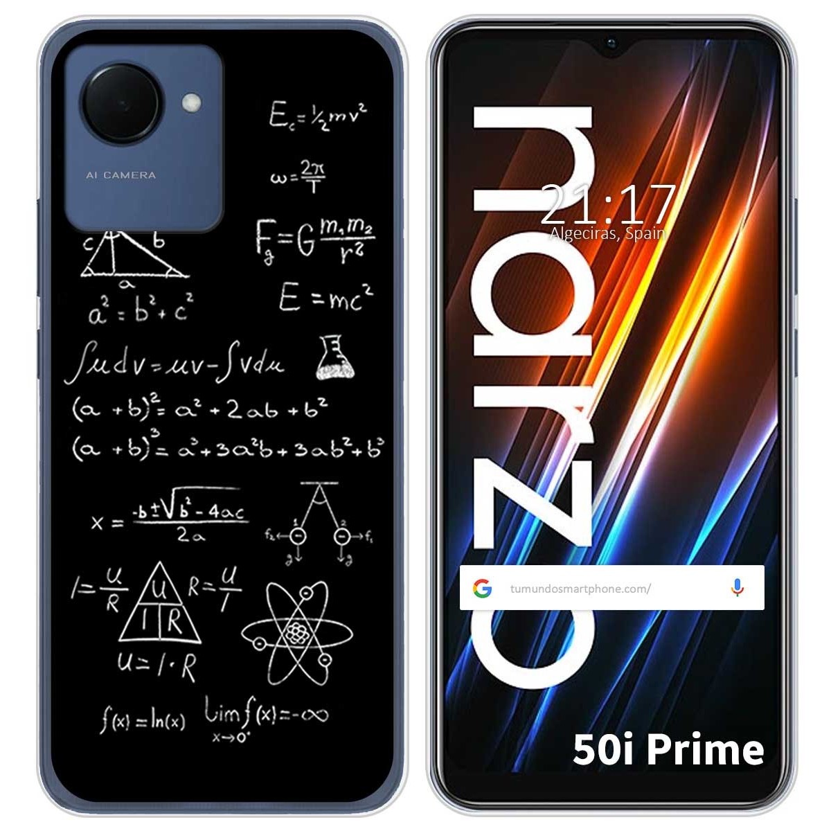 Funda Silicona para Realme Narzo 50i Prime diseño Formulas Dibujos