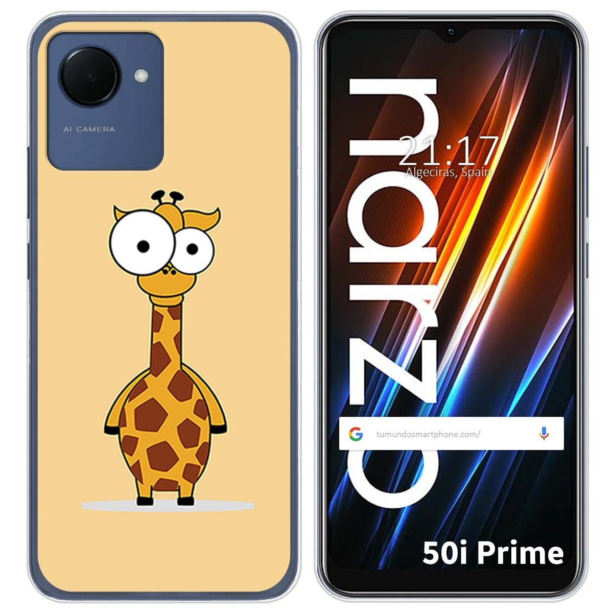 Funda Silicona para Realme Narzo 50i Prime diseño Jirafa Dibujos