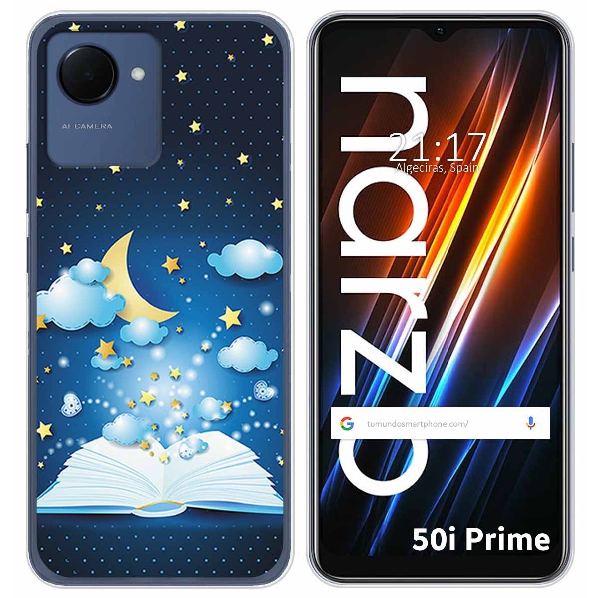 Funda Silicona para Realme Narzo 50i Prime diseño Libro Cuentos Dibujos