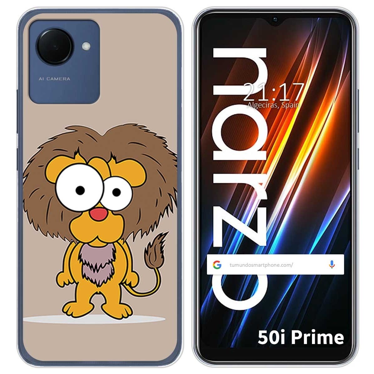 Funda Silicona para Realme Narzo 50i Prime diseño Leon Dibujos