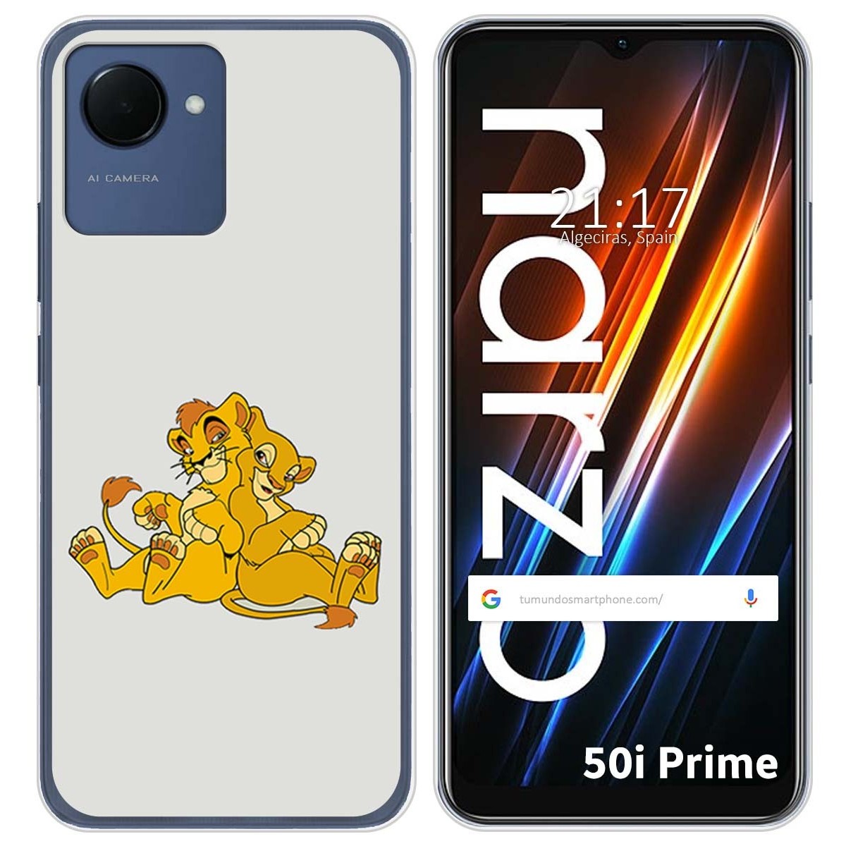 Funda Silicona para Realme Narzo 50i Prime diseño Leones Dibujos