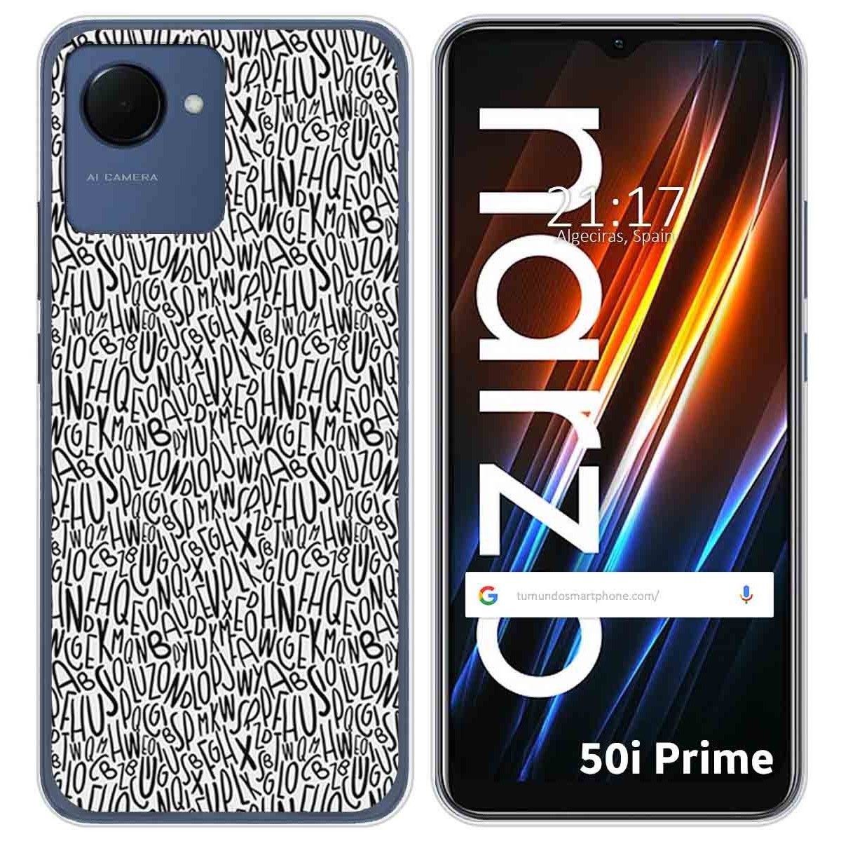 Funda Silicona para Realme Narzo 50i Prime diseño Letras Dibujos