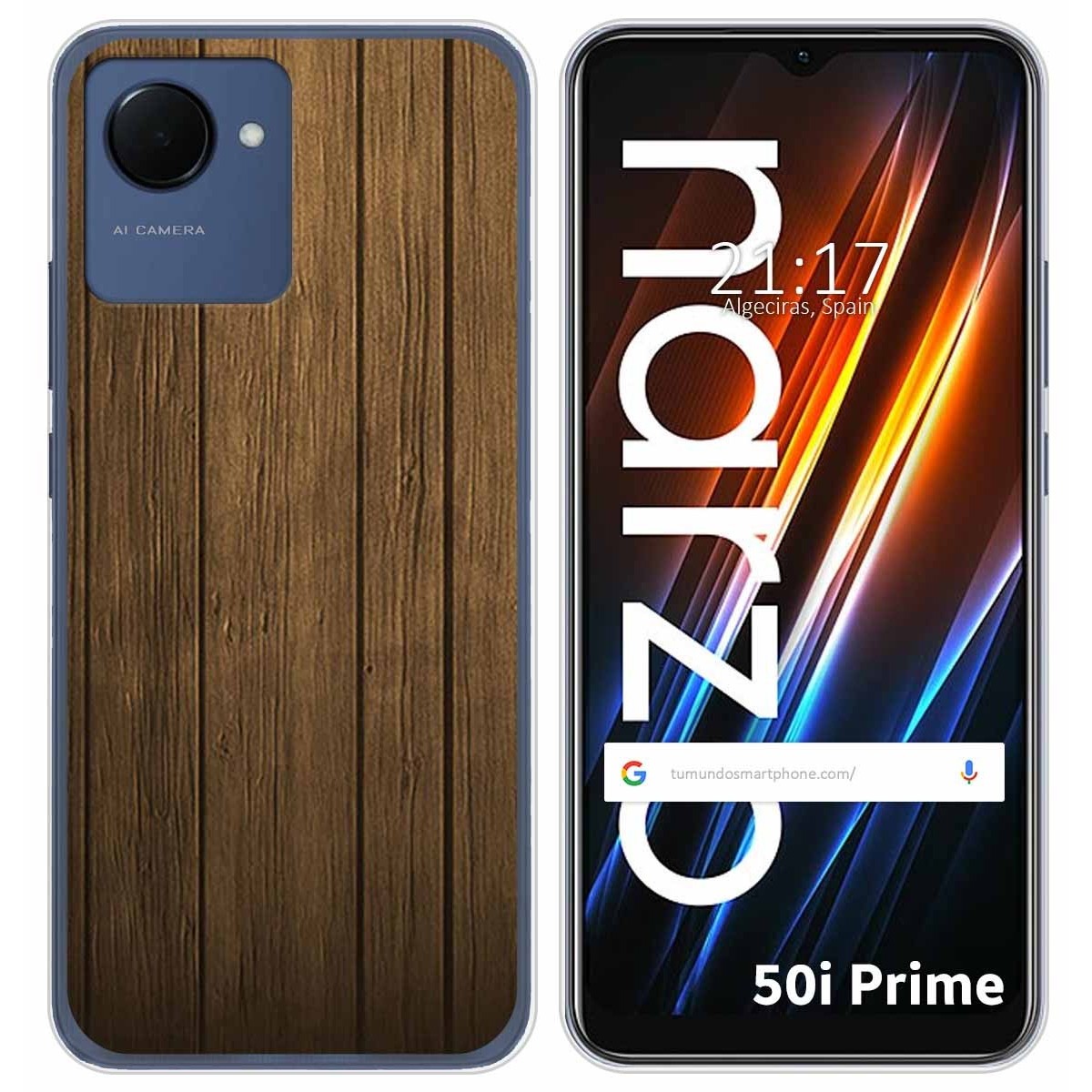 Funda Silicona para Realme Narzo 50i Prime diseño Madera Dibujos