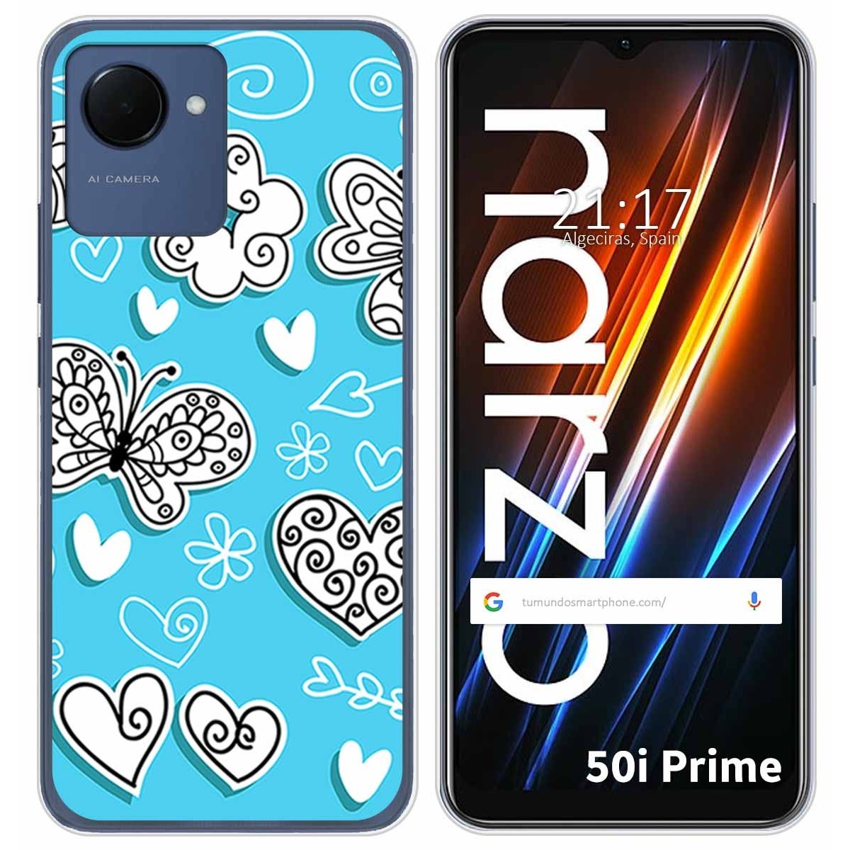 Funda Silicona para Realme Narzo 50i Prime diseño Mariposas Dibujos