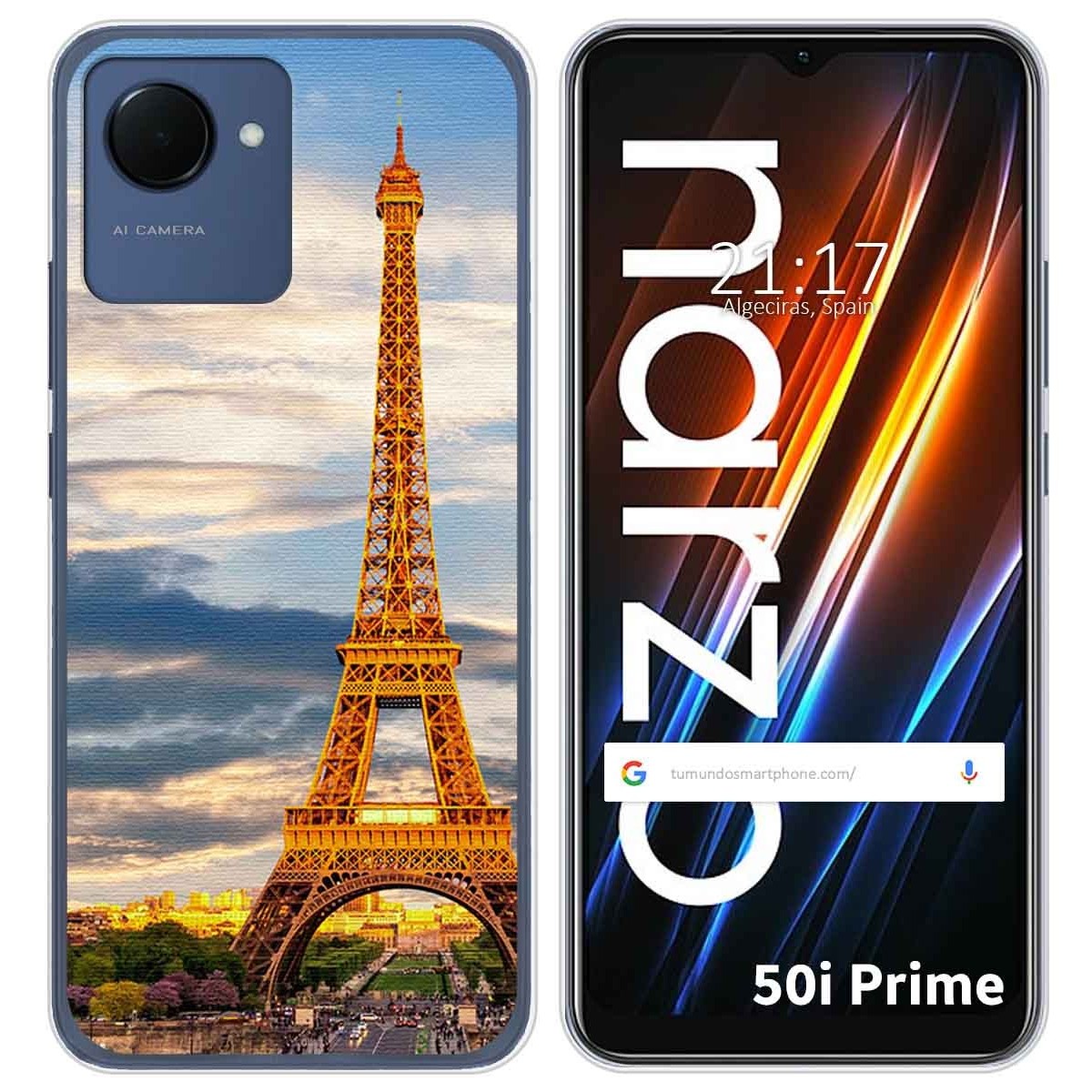 Funda Silicona para Realme Narzo 50i Prime diseño Paris Dibujos