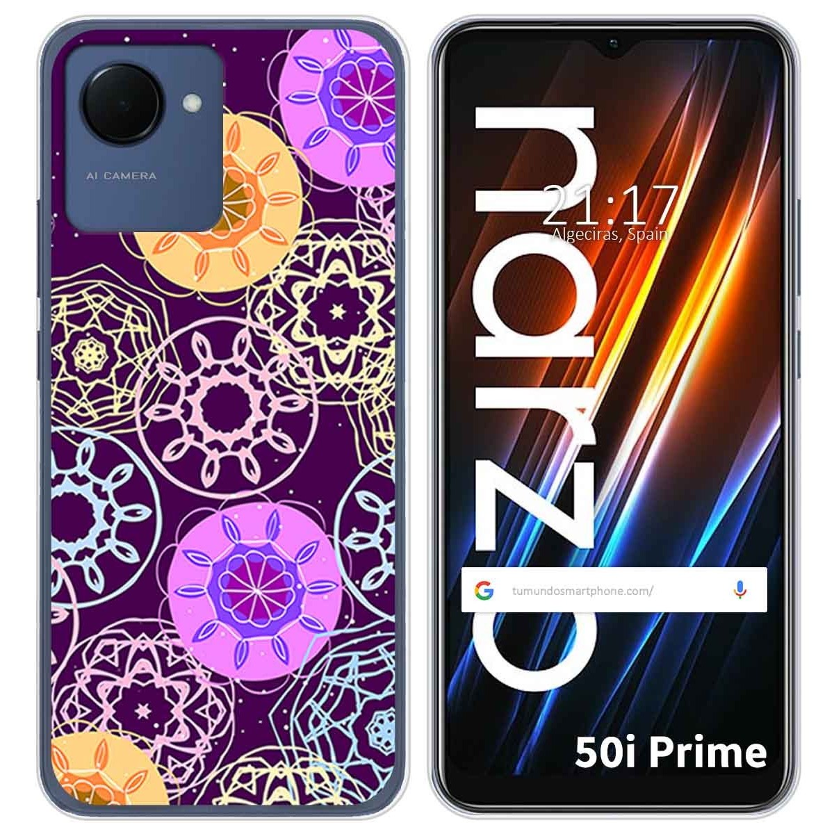Funda Silicona para Realme Narzo 50i Prime diseño Radial Dibujos