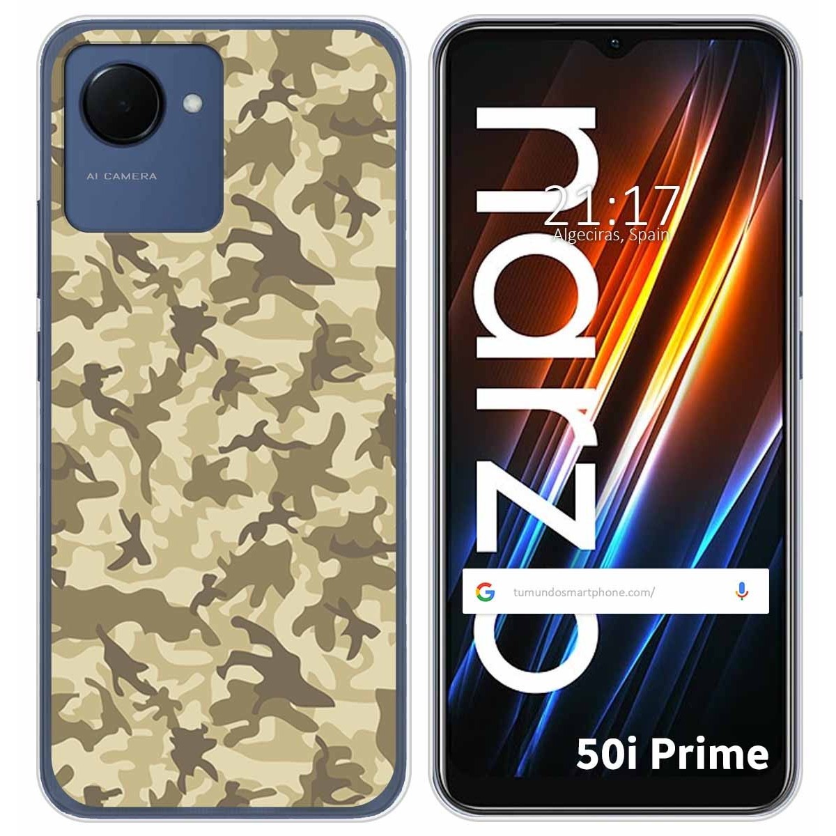 Funda Silicona para Realme Narzo 50i Prime diseño Sand Camuflaje Dibujos