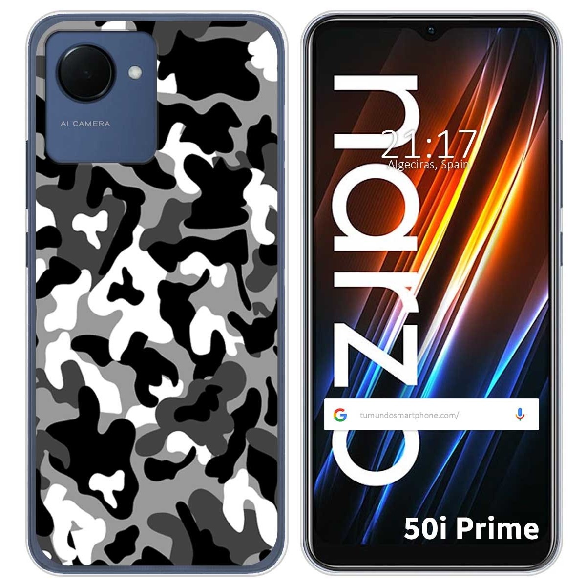 Funda Silicona para Realme Narzo 50i Prime diseño Snow Camuflaje Dibujos