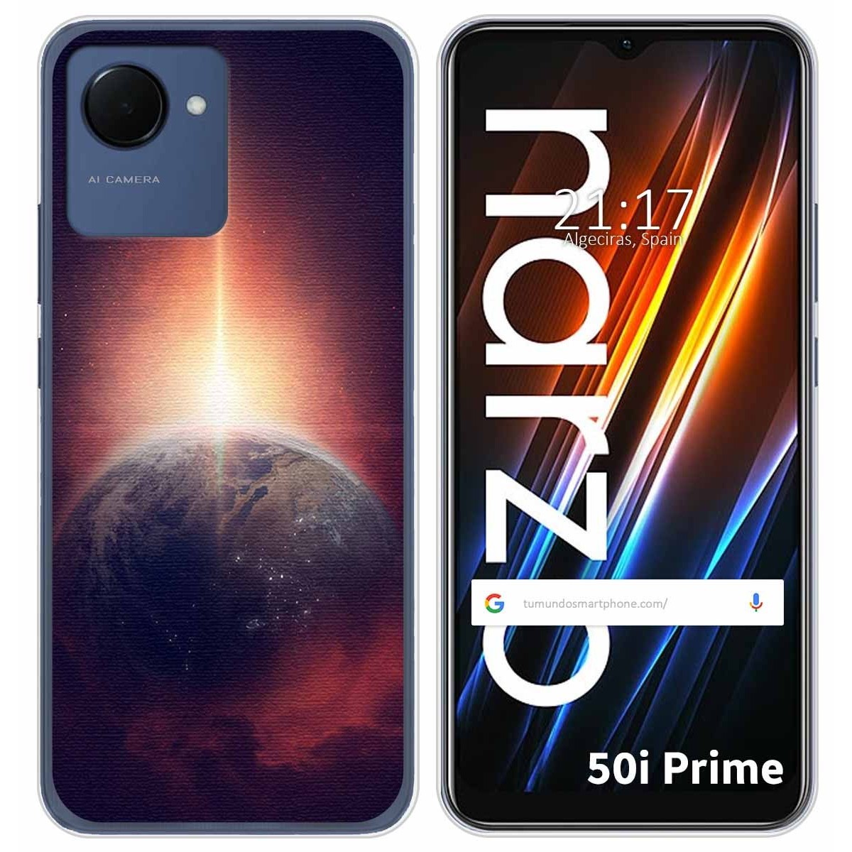 Funda Silicona para Realme Narzo 50i Prime diseño Tierra Dibujos