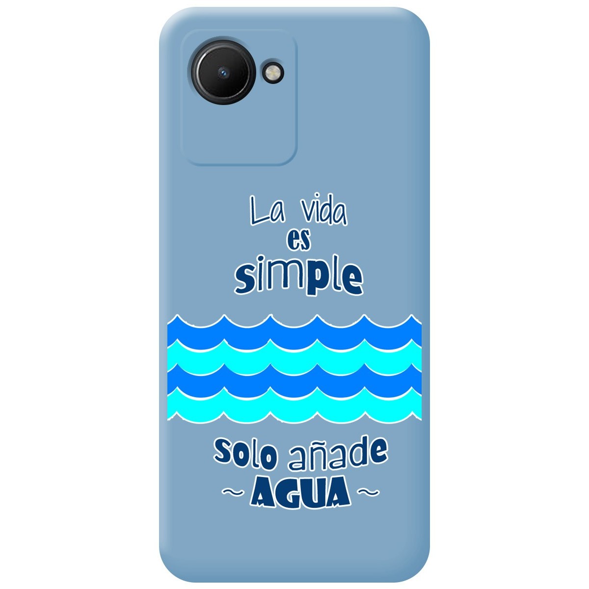 Funda Silicona Líquida Azul para Realme Narzo 50i Prime diseño Agua Dibujos