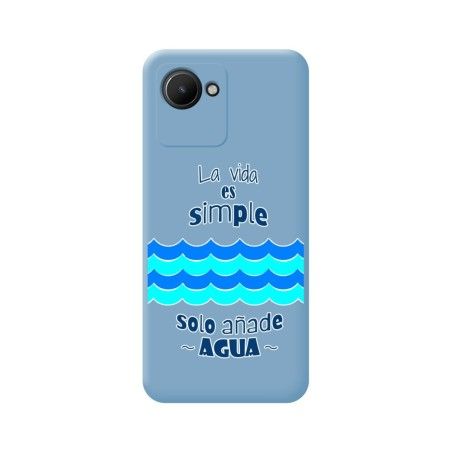 Funda Silicona Líquida Azul para Realme Narzo 50i Prime diseño Agua Dibujos