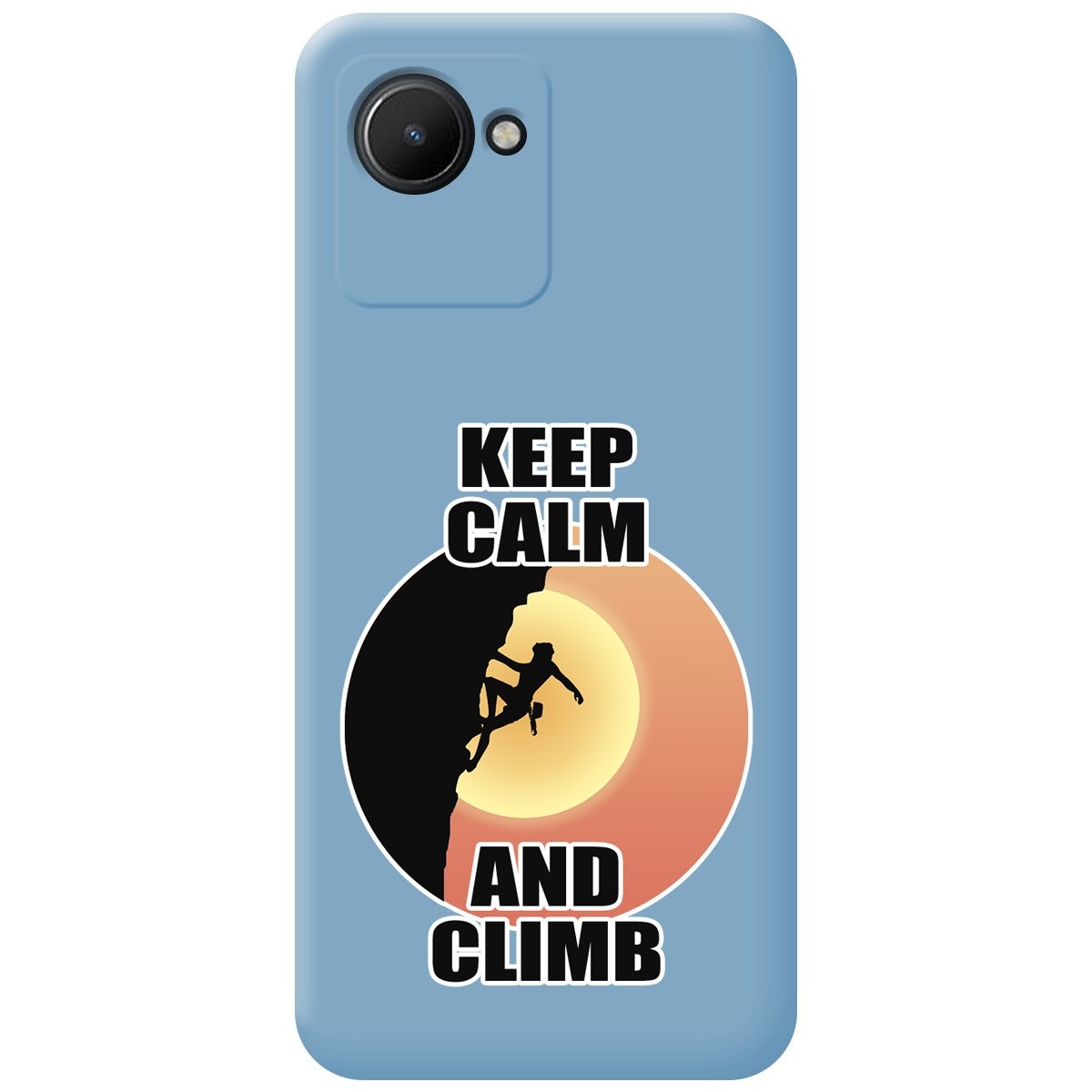 Funda Silicona Líquida Azul para Realme Narzo 50i Prime diseño Mujer Escalada Dibujos