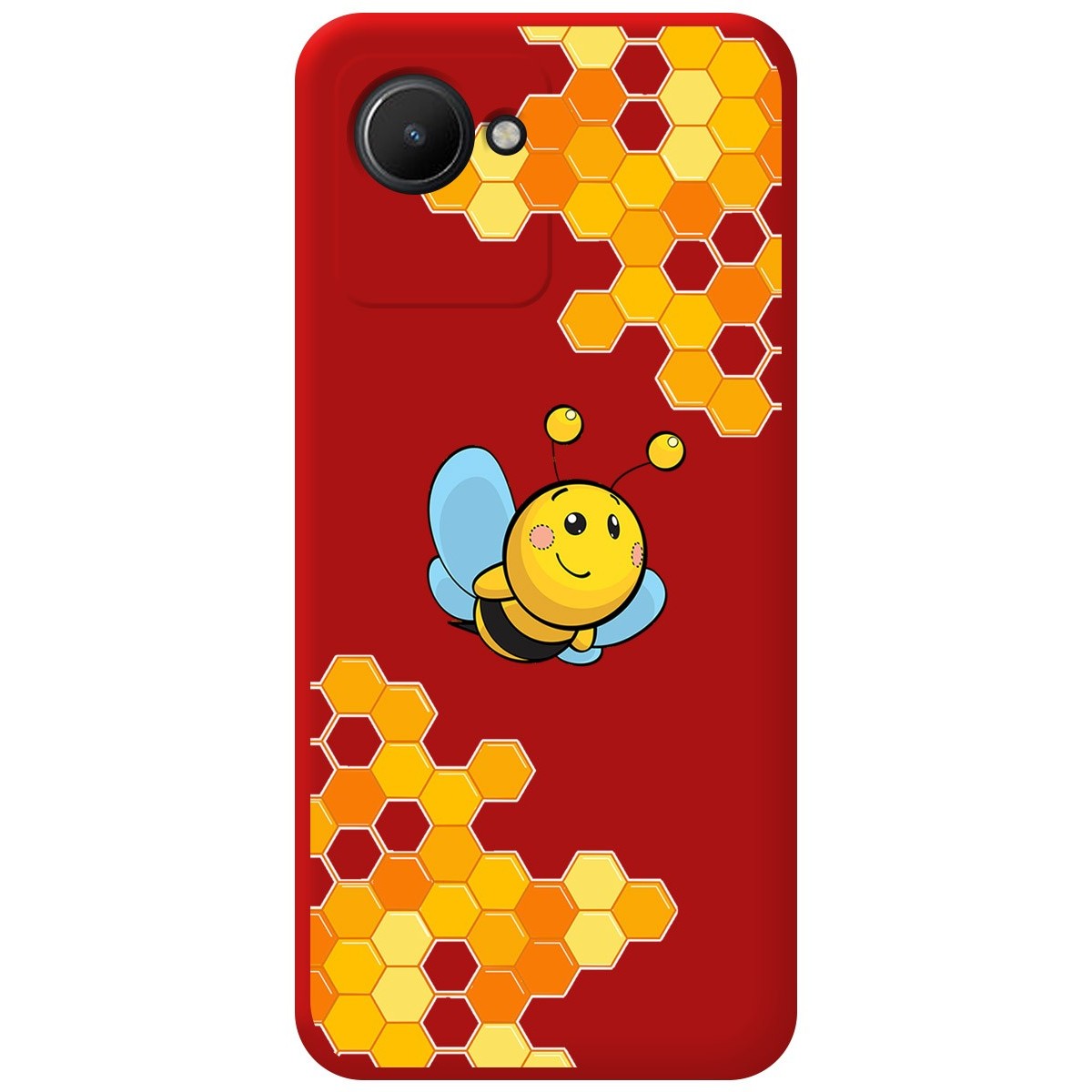 Funda Silicona Líquida Roja para Realme Narzo 50i Prime diseño Abeja Dibujos