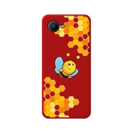 Funda Silicona Líquida Roja para Realme Narzo 50i Prime diseño Abeja Dibujos