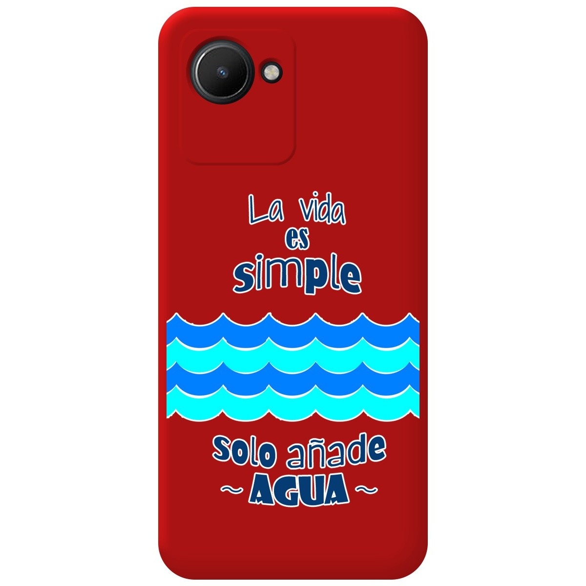 Funda Silicona Líquida Roja para Realme Narzo 50i Prime diseño Agua Dibujos