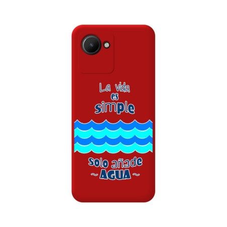 Funda Silicona Líquida Roja para Realme Narzo 50i Prime diseño Agua Dibujos