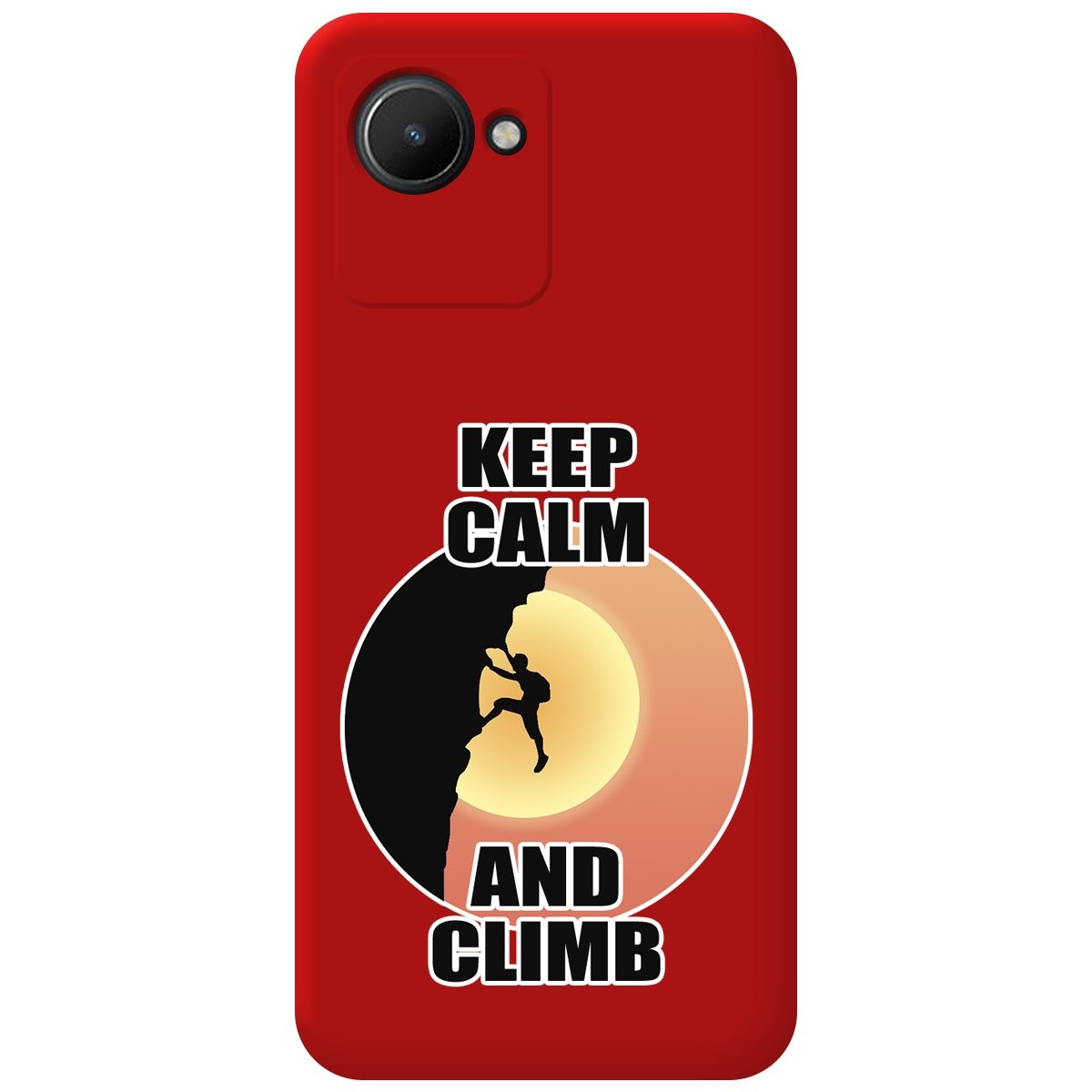 Funda Silicona Líquida Roja para Realme Narzo 50i Prime diseño Hombre Escalada Dibujos