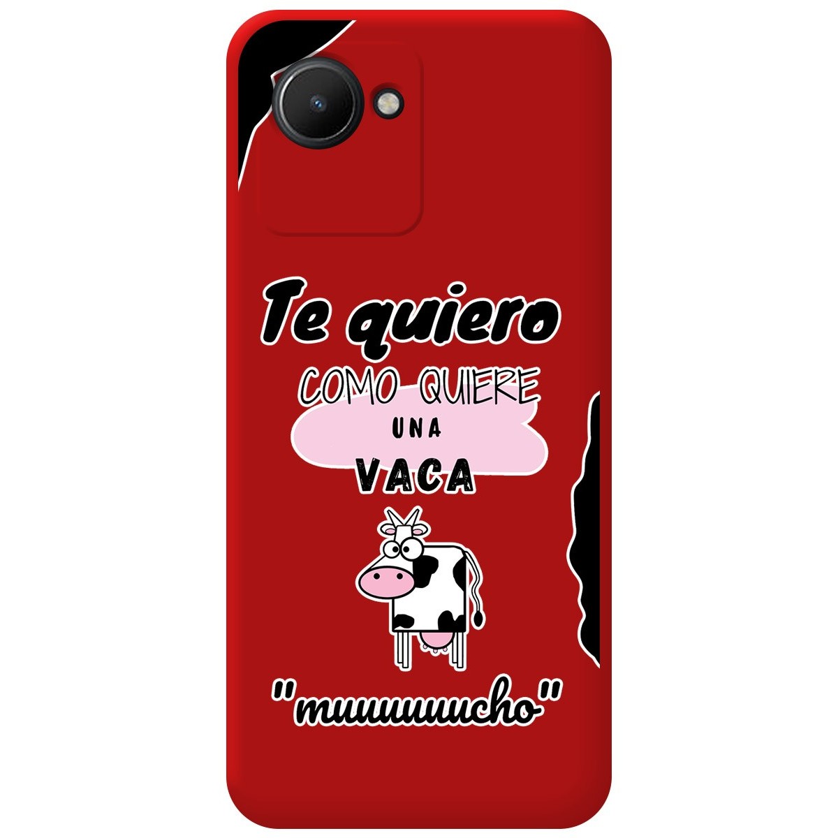 Funda Silicona Líquida Roja para Realme Narzo 50i Prime diseño Vaca Dibujos