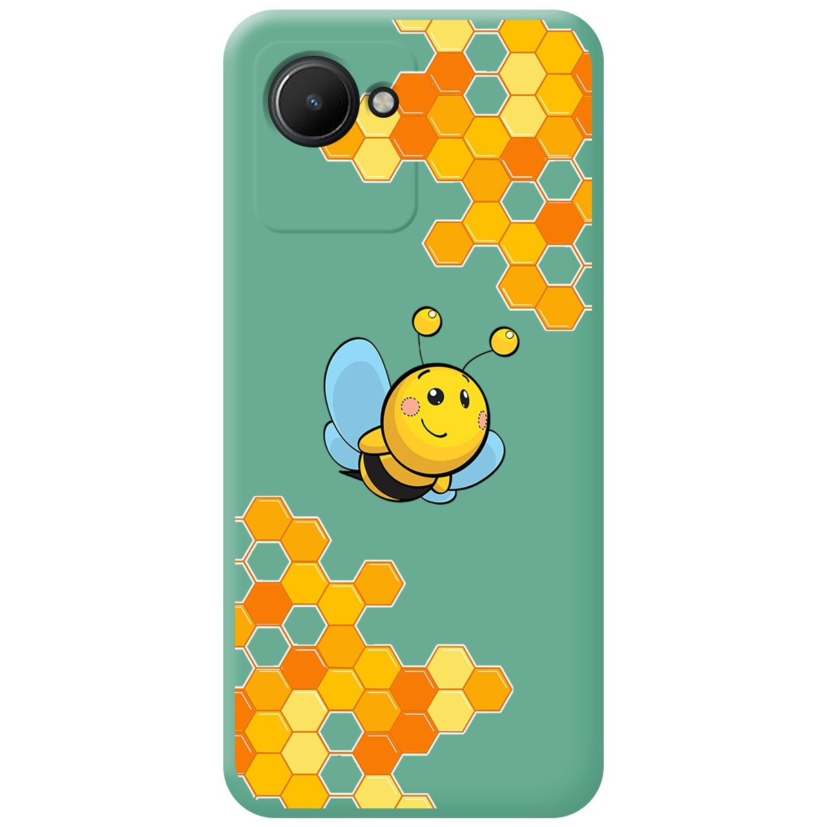 Funda Silicona Líquida Verde para Realme Narzo 50i Prime diseño Abeja Dibujos