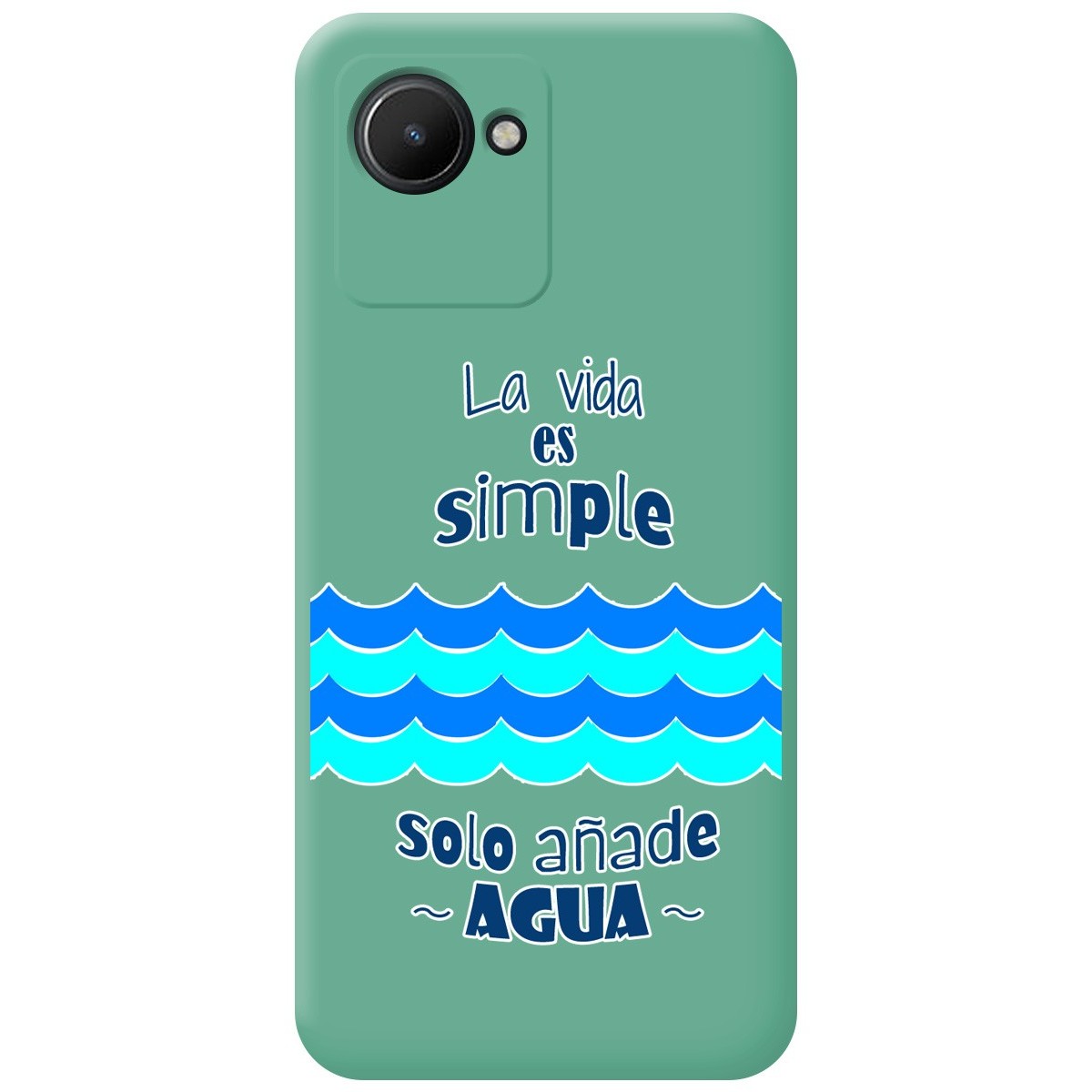 Funda Silicona Líquida Verde para Realme Narzo 50i Prime diseño Agua Dibujos