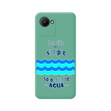 Funda Silicona Líquida Verde para Realme Narzo 50i Prime diseño Agua Dibujos
