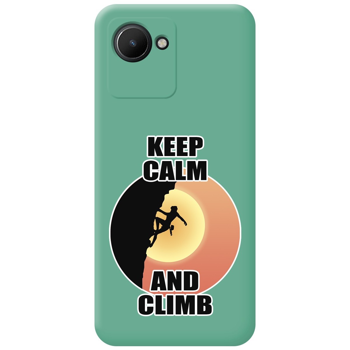 Funda Silicona Líquida Verde para Realme Narzo 50i Prime diseño Mujer Escalada Dibujos