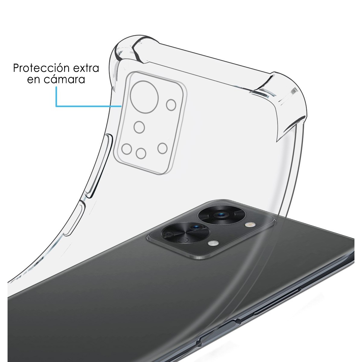 Funda Silicona Antigolpes Transparente para OnePlus Nord 2T 5G