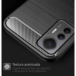 Funda Gel Tpu Tipo Carbon Negra para Xiaomi 12 Lite 5G 2