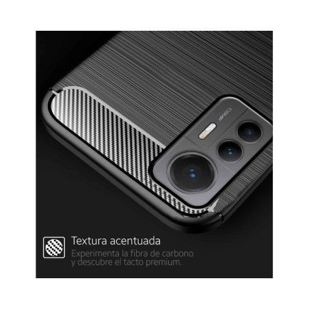 Funda Gel Tpu Tipo Carbon Negra para Xiaomi 12 Lite 5G