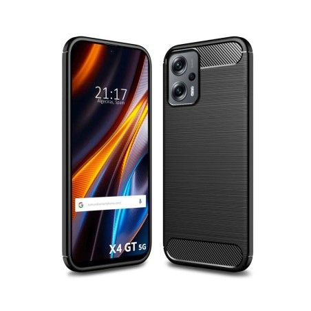 Funda Gel Tpu Tipo Carbon Negra para Xiaomi POCO X4 GT 5G
