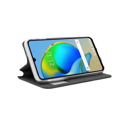 Funda Libro Soporte con Ventana para ZTE Blade V40 Vita color Negra