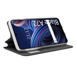 Funda Libro Soporte con Ventana para ZTE Blade A72 color Negra 2