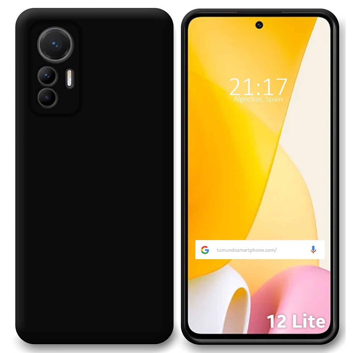 Funda Silicona Gel TPU Negra para Xiaomi 12 Lite 5G