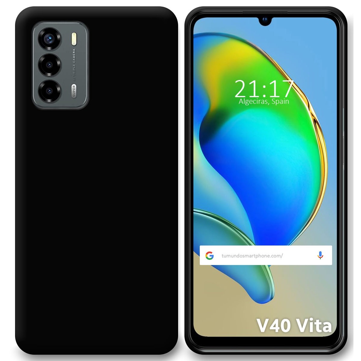 Funda Silicona Gel TPU Negra para ZTE Blade V40 Vita