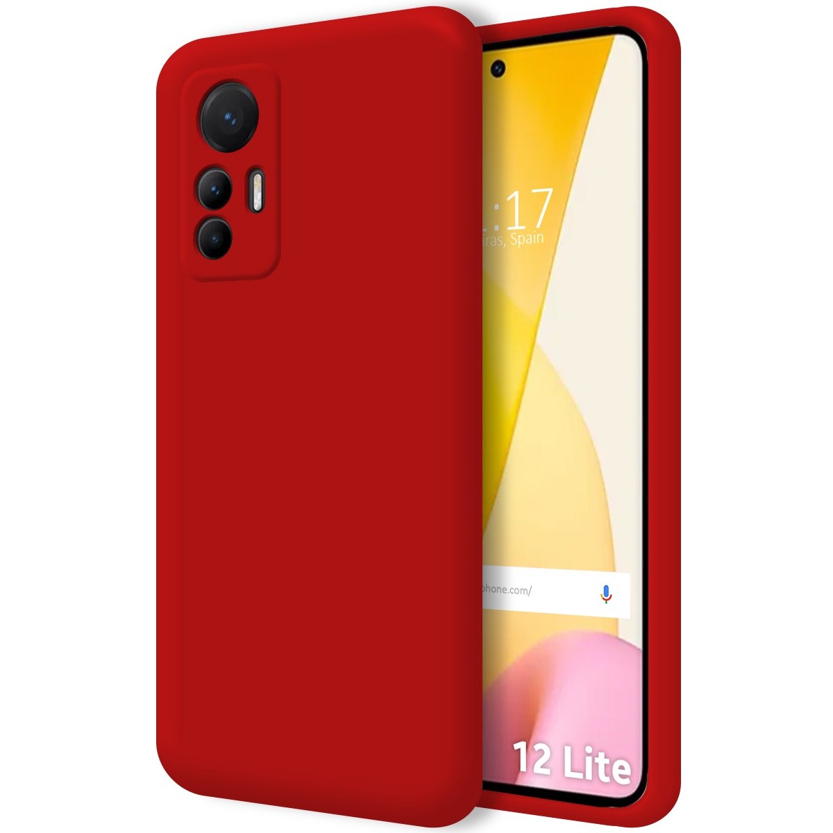 Funda Silicona Líquida Ultra Suave para Xiaomi 12 Lite 5G color Roja