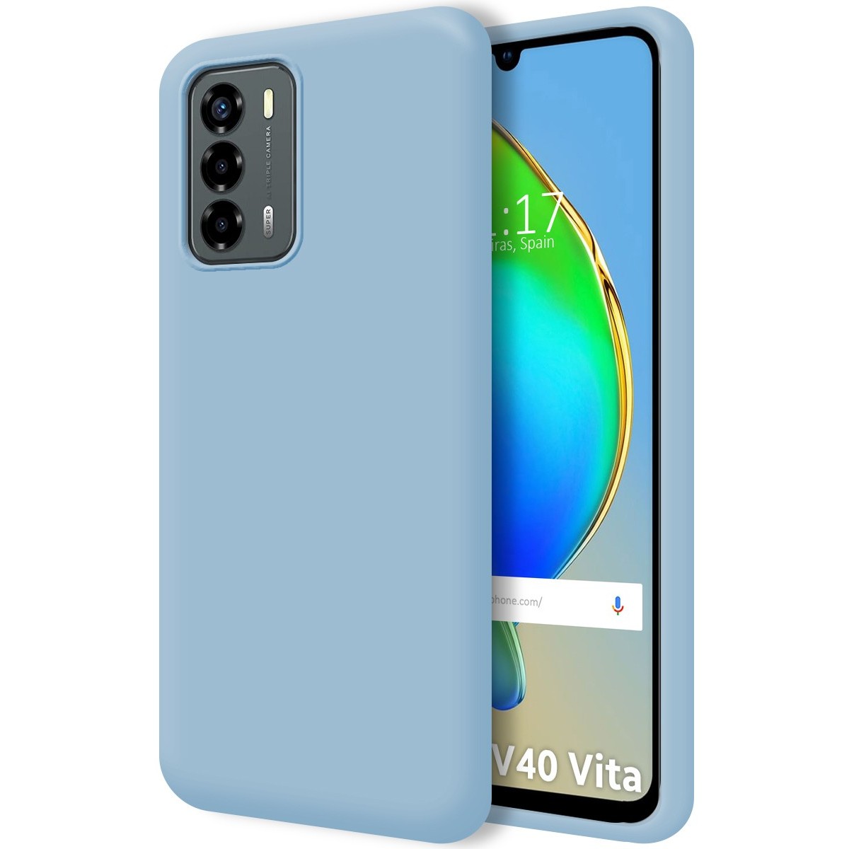 Funda Silicona Líquida Ultra Suave para ZTE Blade V40 Vita color Azul