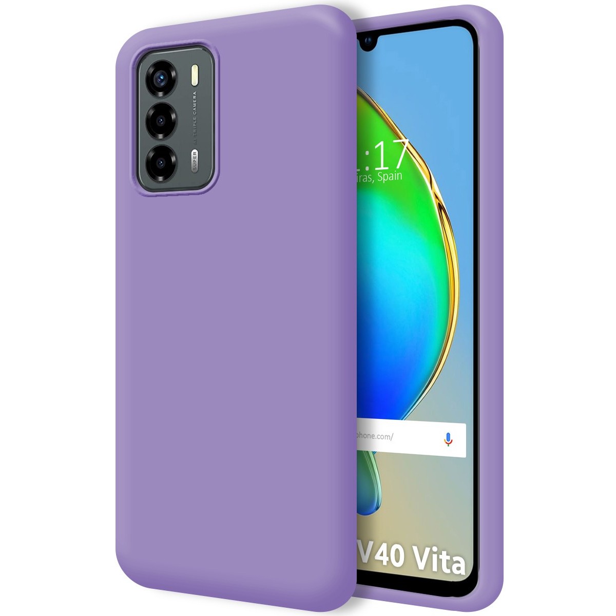 Funda Silicona Líquida Ultra Suave para ZTE Blade V40 Vita color Morada