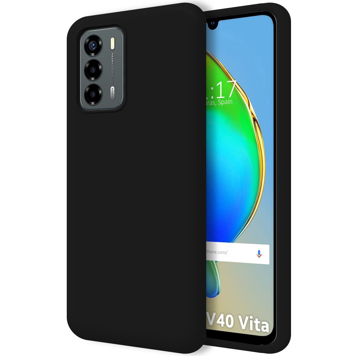Funda Silicona Líquida Ultra Suave para ZTE Blade V40 Vita color Negra