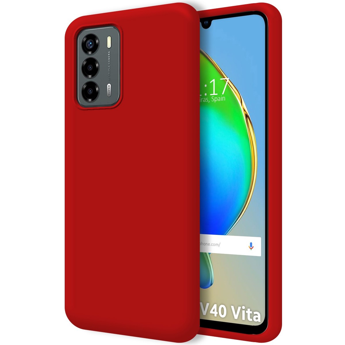 Funda Silicona Líquida Ultra Suave para ZTE Blade V40 Vita color Roja