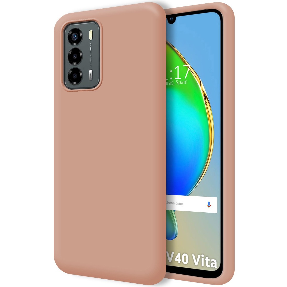 Funda Silicona Líquida Ultra Suave para ZTE Blade V40 Vita color Rosa